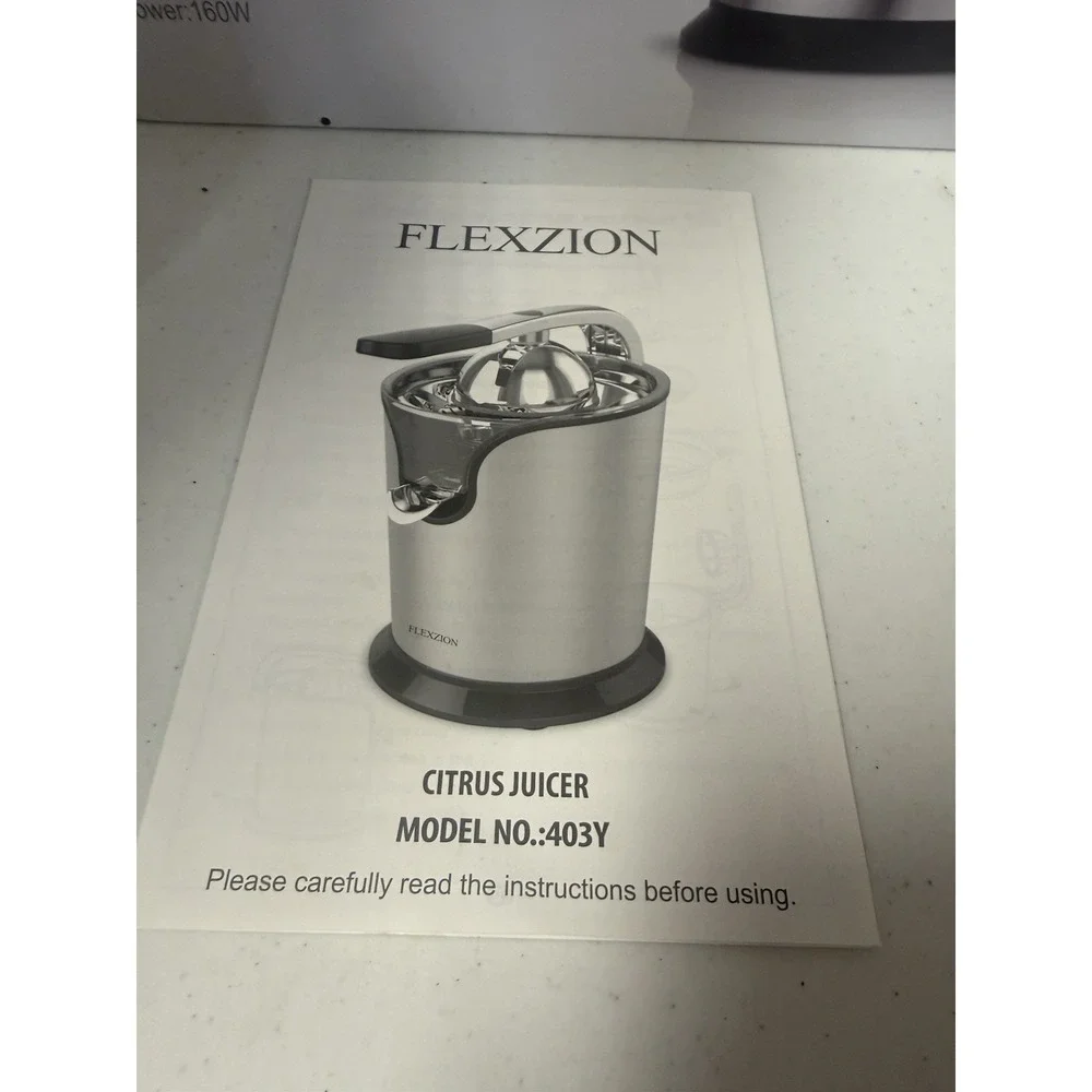 Flexzion Electric Citrus Juicer 160W Stainless Steel Orange Squeezer Open Box
